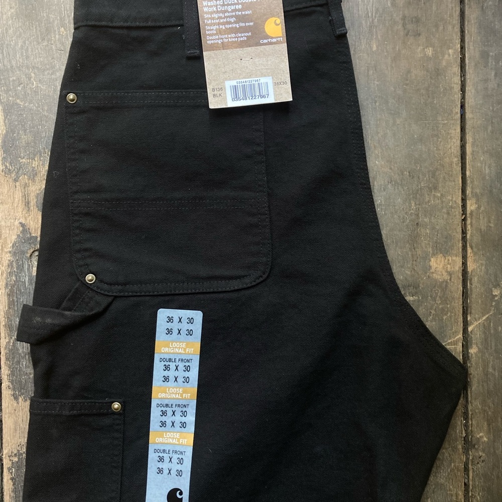 Carharrt washed duck double front work pant dungaree NWT